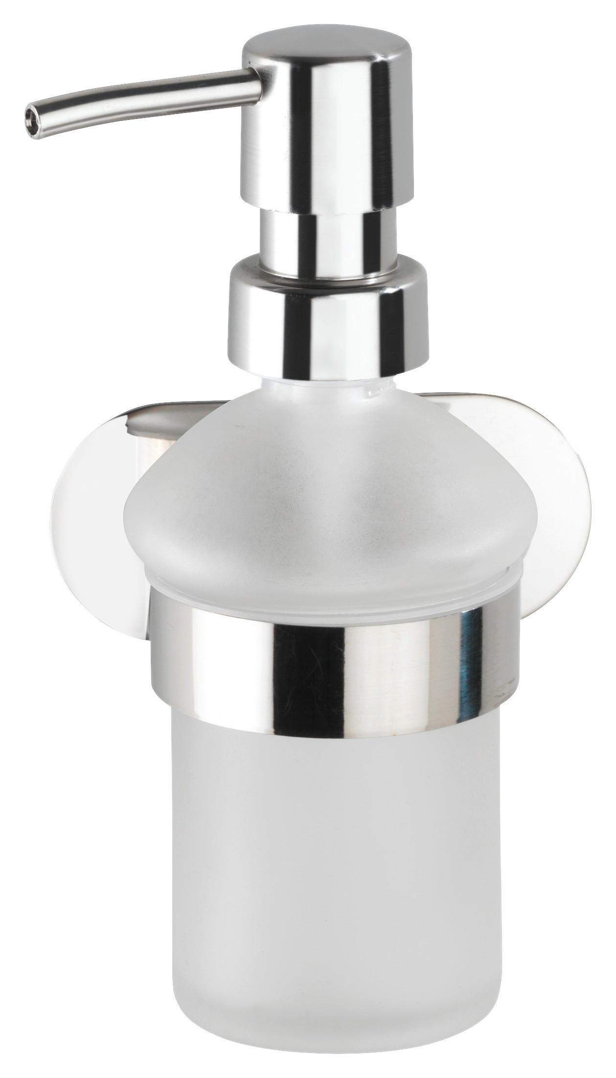 DÁVKOVAČ MYDLA TURBO-LOC -SB- - biela/chrómová, Modern, kov (10/16,5/10,5cm) - Mömax