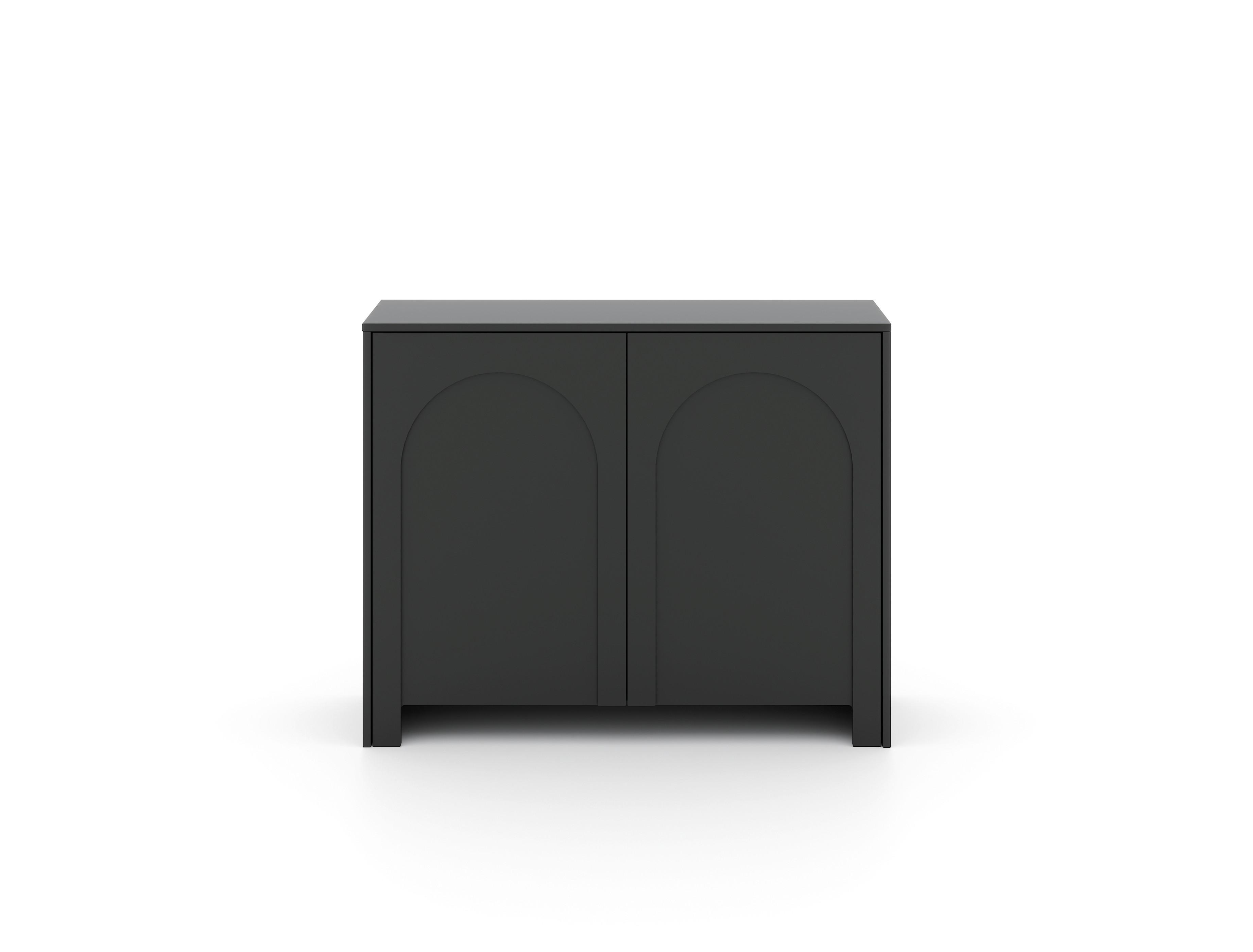 Čierna komoda, bezúchytkové otváranie, š: 100 cm - čierna, Design, kompozitné drevo (100/81/35cm)