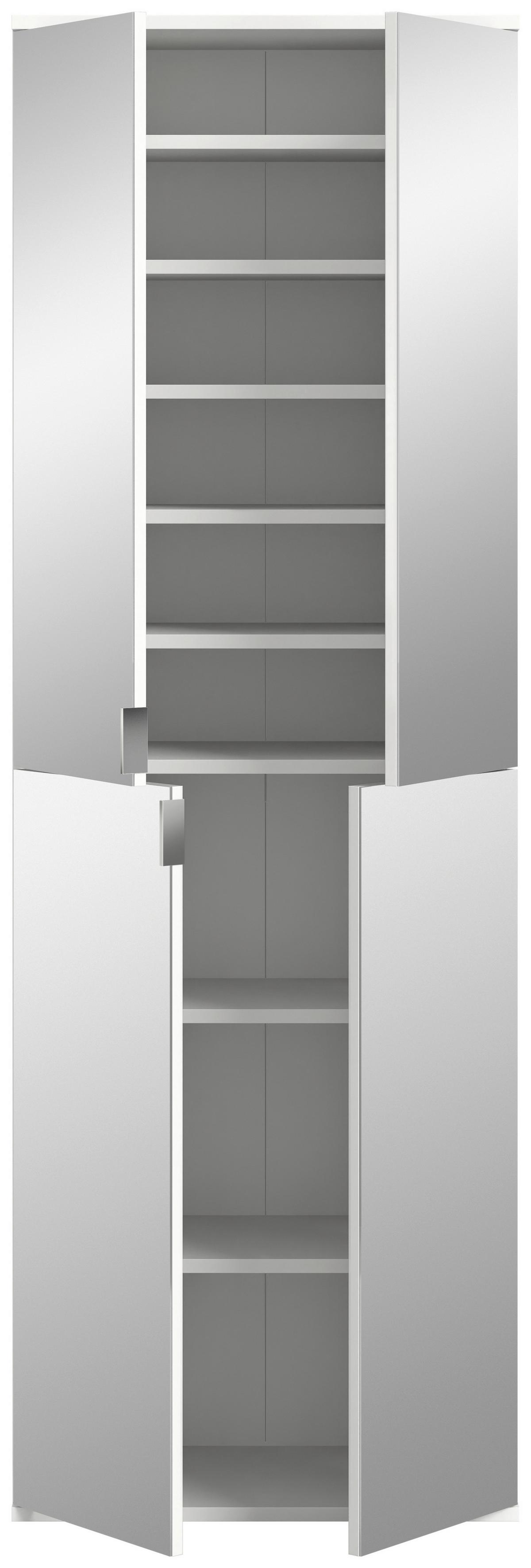 Garderobe Projekt X 4-teilig Weiß/eiche Artisan B: 213 Cm - Weiß Hochglanz, KONVENTIONELL, Holzwerkstoff (213/193/34cm) - MID.YOU