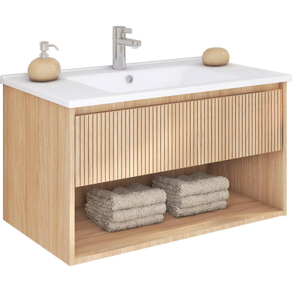 Waschtischkombi Andora Eichenfarben B: 80 cm