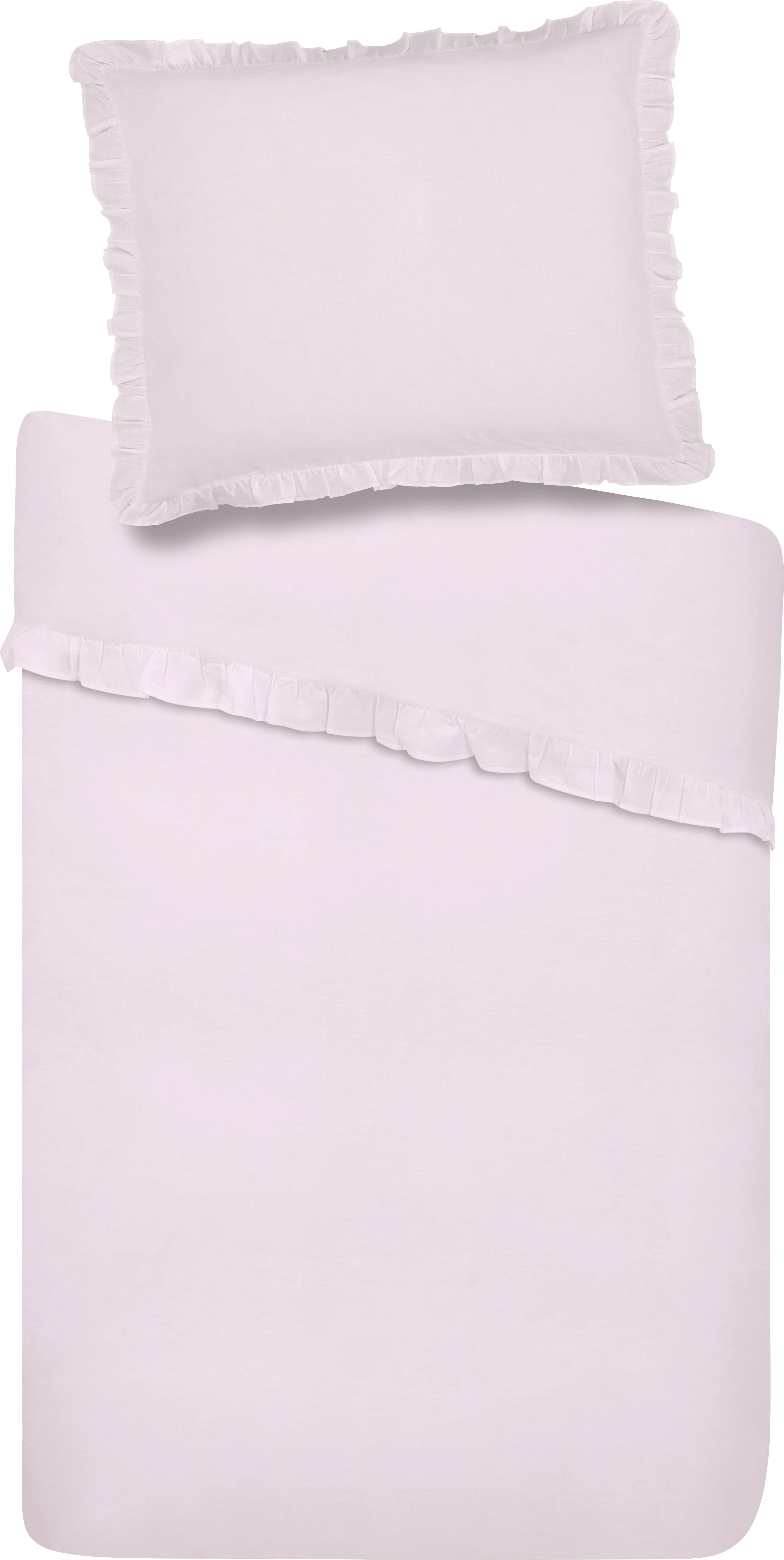 Povlečení Rüschen - růžová, Romantický / Rustikální, textil (140/200cm) - Zandiara