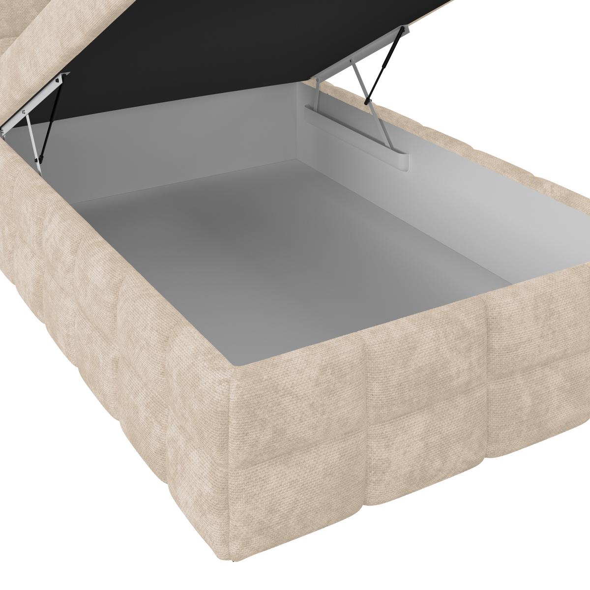 Čalouněná postel VEGA 140x200 cm, bílá - bílá/černá, Trend, dřevo/textil (140/200cm)