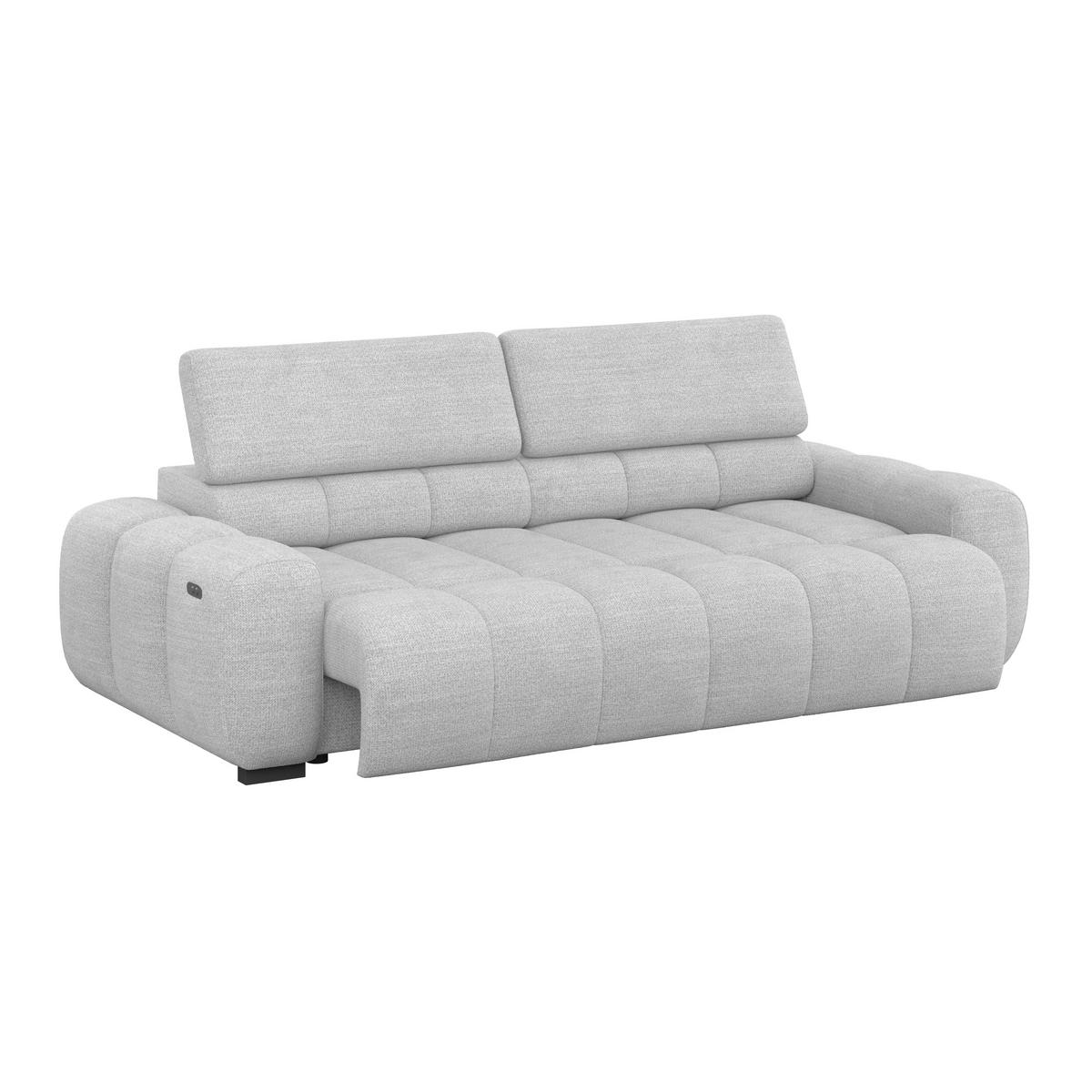 Bigsofa Bull Webstoff dunkelgrau, B: 248 cm - Hellgrau/Schwarz, Design, Textil (248/77-97/108cm) - Luca Bessoni