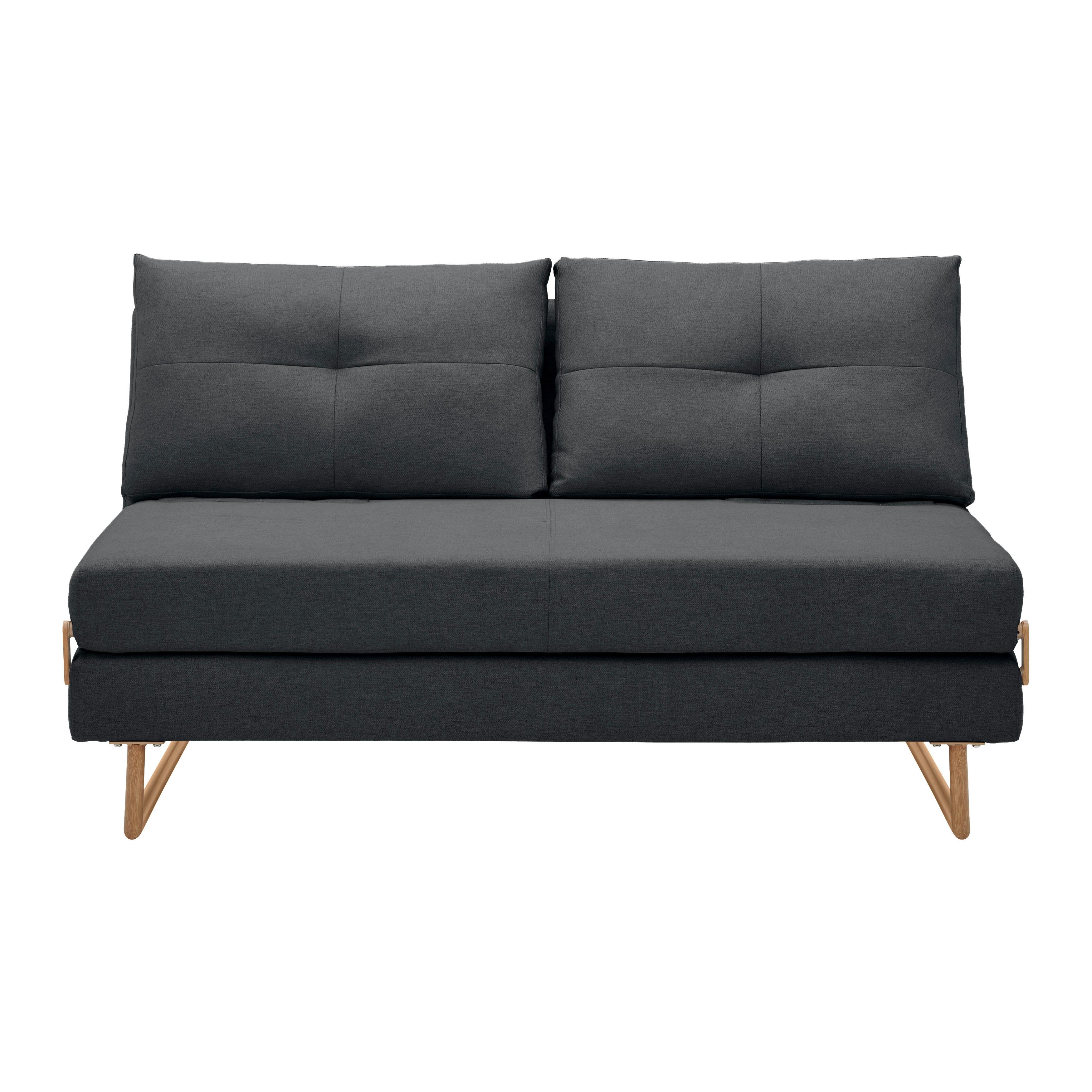Rozkládací pohovka MALIC tmavěšedá - barvy dubu/tmavě šedá, Moderní, kov/textil (150/84/90cm) - Bessagi Home