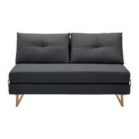 Rozkládací pohovka MALIC tmavěšedá - barvy dubu/tmavě šedá, Moderní, kov/textil (150/84/90cm) - Bessagi Home