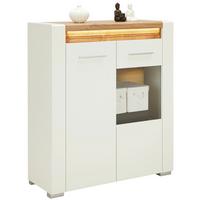 VYSOKÁ KOMODA LEONARDO - bílá/barvy dubu, Moderní, kov/kompozitní dřevo (100/116,5/40cm) - Mömax