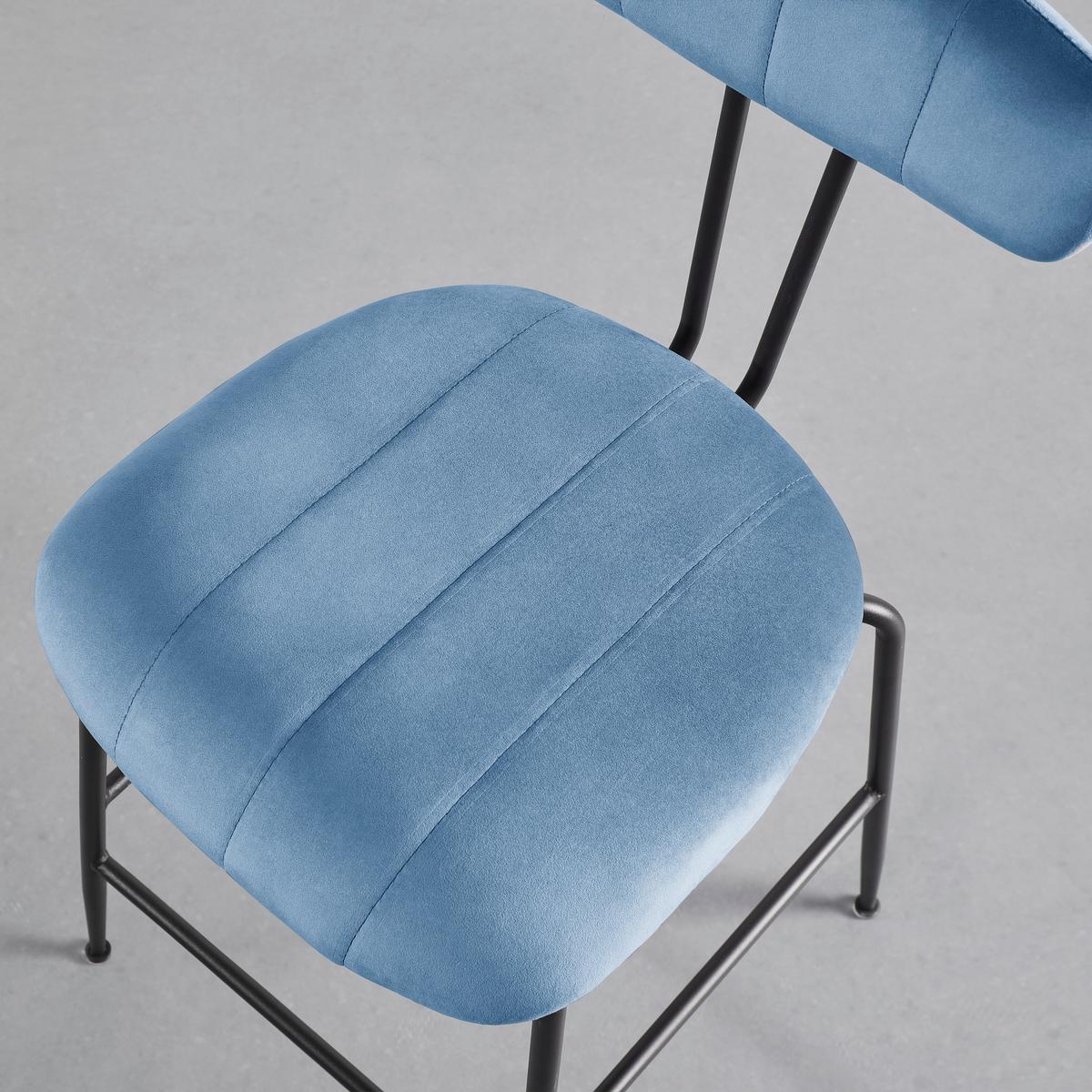 Barová stolička TYLOR modrá - modrá/čierna, Modern, kov/drevo (48/102/52cm) - Modern Living
