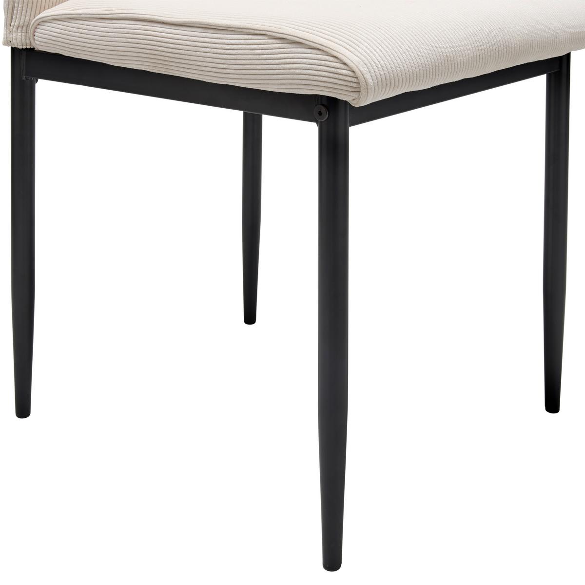 Stuhl Ratford - Beige/Schwarz, LIFESTYLE, Textil/Metall (44/96/58cm) - Livetastic