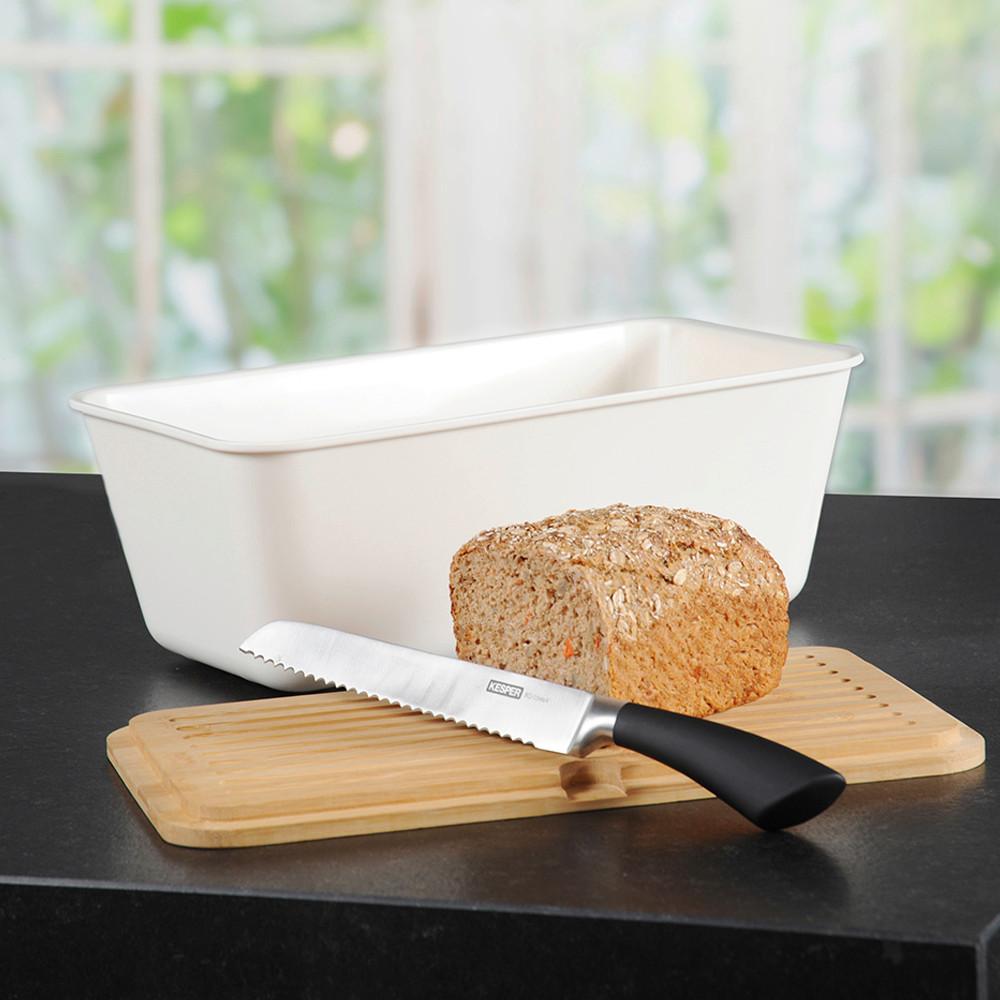 Brotkasten Weiß L: 36 cm - Weiß, Basics, Holz/Kunststoff (36/21/15cm) - Kesper