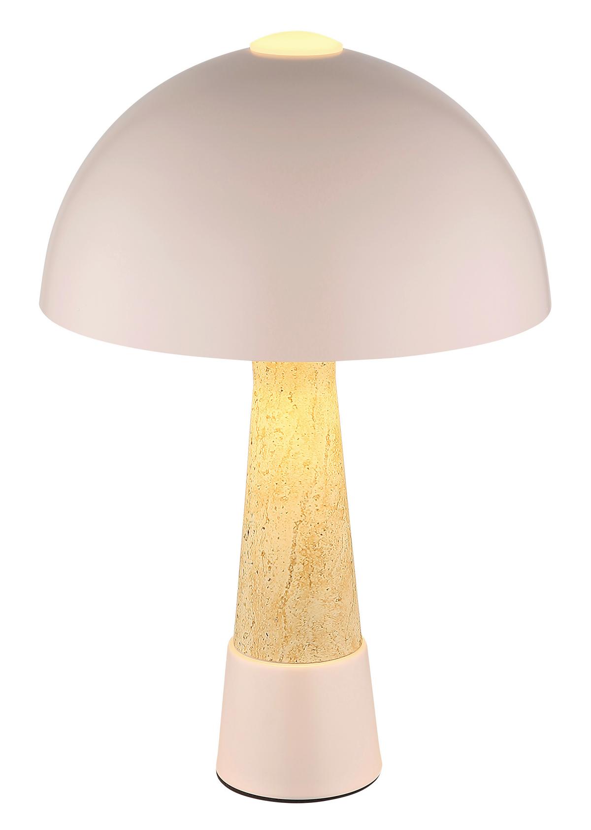 Tischleuchte Exkl. 1xe27, 40w - Champagner/Beige, Design, Kunststoff/Metall (25/36,5cm) - Globo