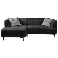 Ecksofa Lou Dunkelgrün/schwarz, 247 Cm - Dunkelgrün/Schwarz, Design, Textil (158/247cm) - MID.YOU