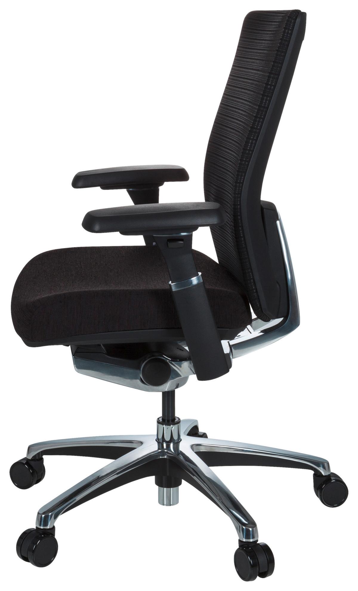 Bürostuhl Nova Pro Alu Armstützen Schwarz - Chromfarben/Schwarz, MODERN, Kunststoff/Textil (65/101/60cm) - MID.YOU