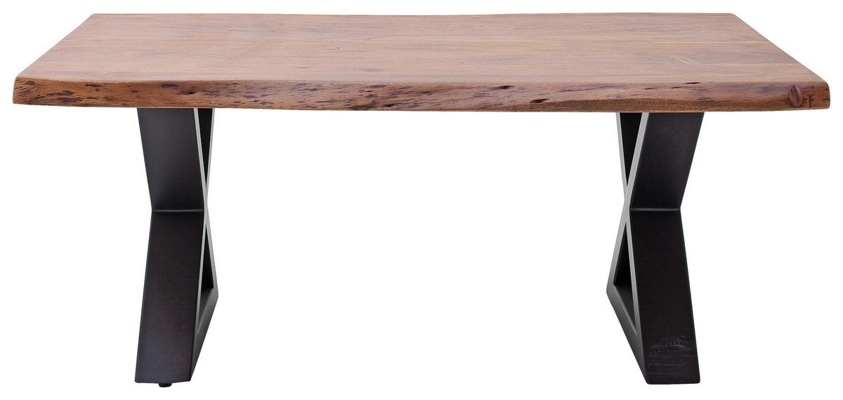 Couchtisch Holz Massiv Cartagena Walnuss/Anthrazit - Anthrazit/Walnussfarben, MODERN, Holz/Metall (110/45/70cm)