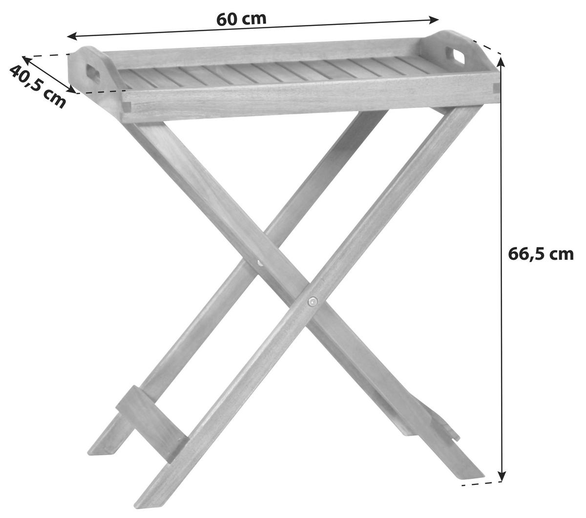 Gartentisch Klappbar Akazienholz L 60 Cm - Akaziefarben, MODERN, Holz (60/40,5/66,5cm) - Siena Garden