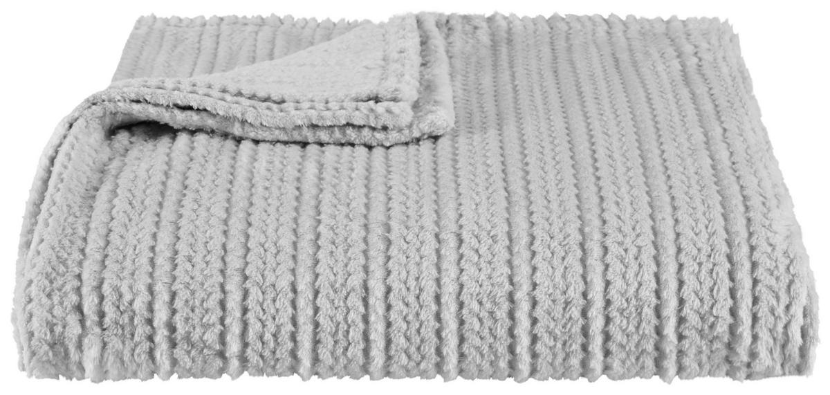 Kuscheldecke Angela - Silberfarben, MODERN, Textil (180/220cm) - Luca Bessoni