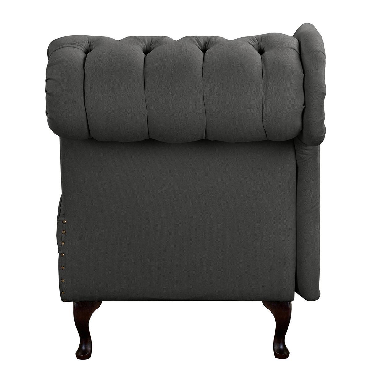 Récamiere Pako Dunkelgrau B: 185cm - Dunkelgrau/Braun, Design, Textil (185/93/75cm) - Livetastic