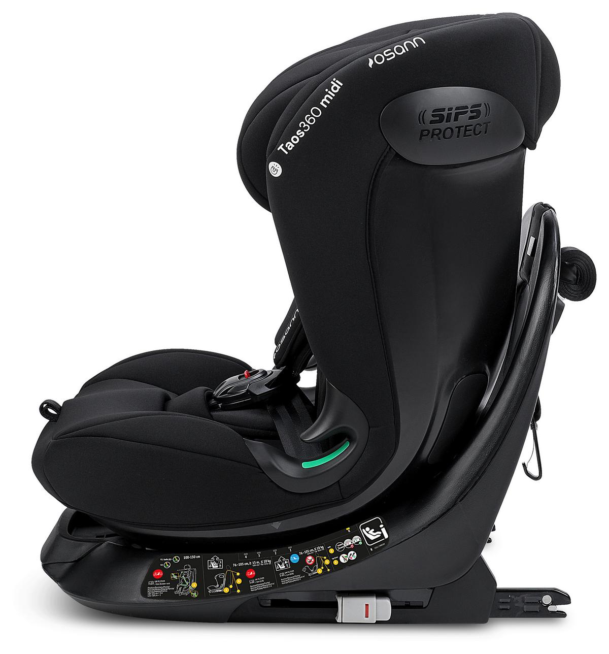 Reboarder-kindersitz Taos 360 Midi - Schwarz, Basics, Kunststoff (44/59,5/55cm) - Osann