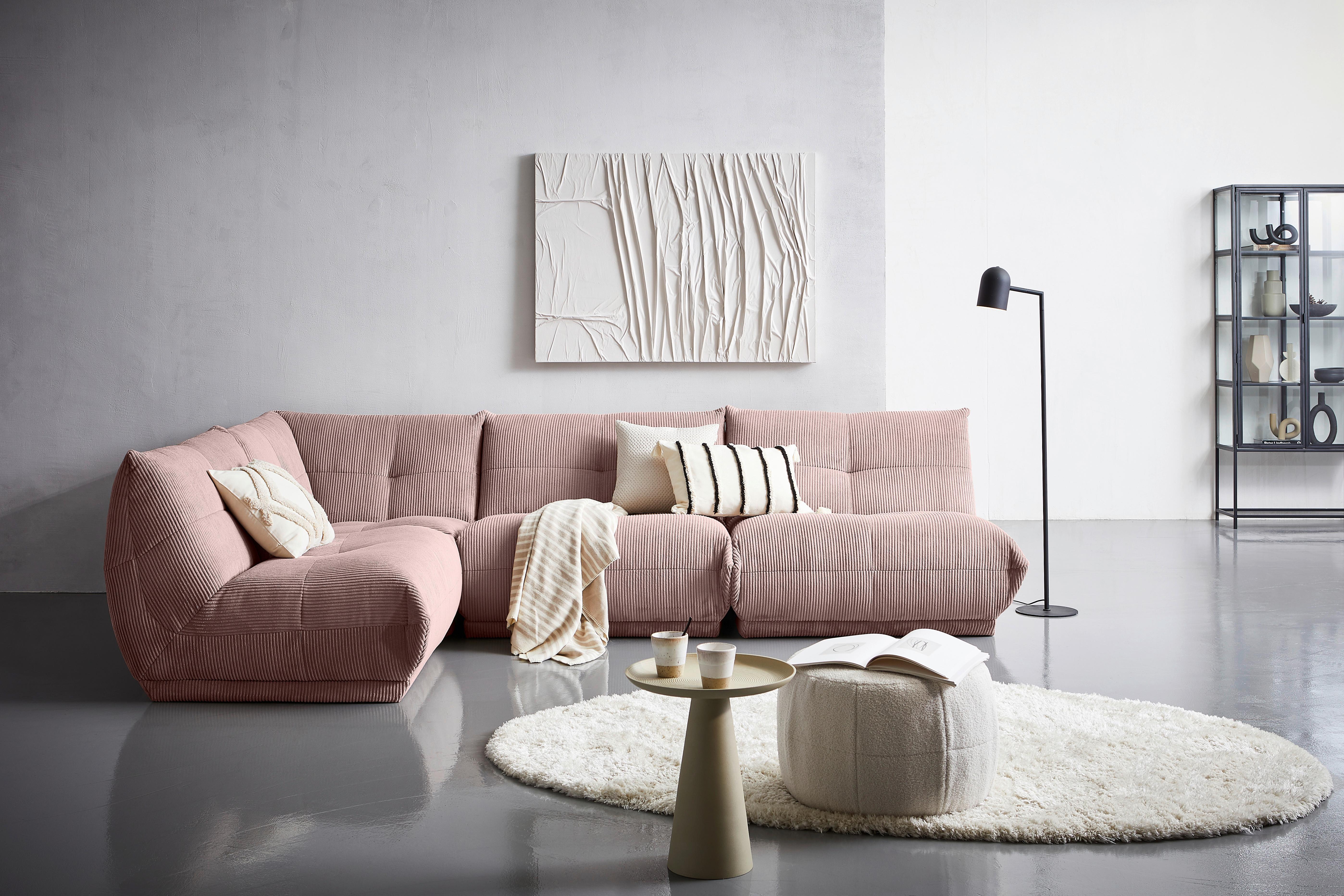 Ecksofa Giselle - Altrosa, Trend, Textil (210/315cm) - Livetastic