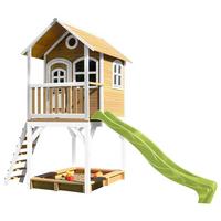 Spielhaus Sarah Braun/hellgrün/weiß B: 370 Cm - Hellgrün/Braun, KONVENTIONELL, Holz/Kunststoff (370/291/191cm) - Ambia Garden