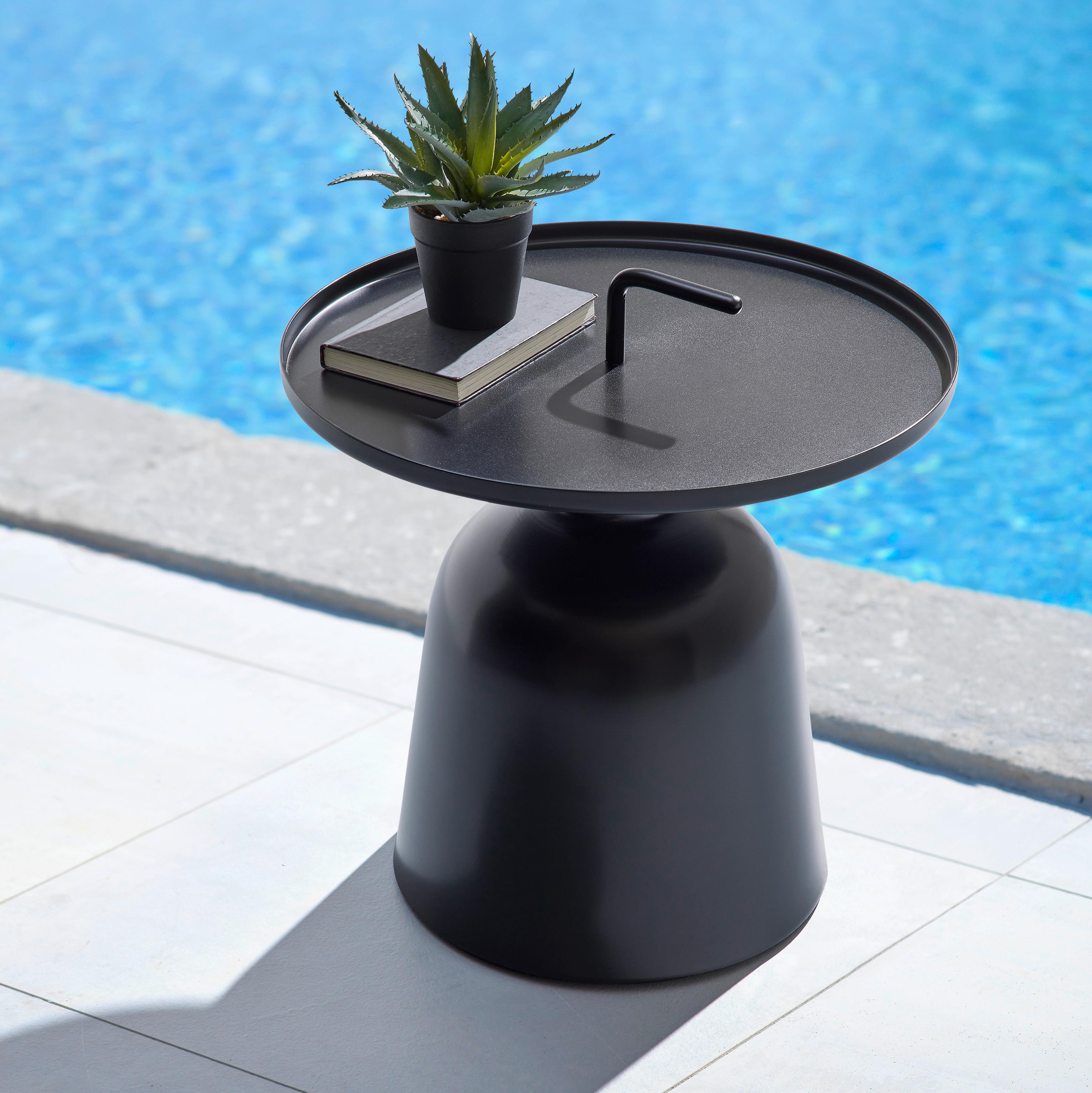 Kovový príručný stolík LINA čierna - čierna, Modern, kov (50/55/50cm) - Bessagi Garden