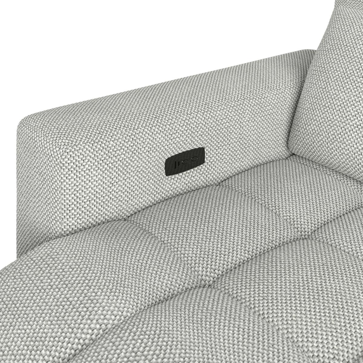 Ecksofa Milano Microfaser hellgrau, B: 256 cm - Hellgrau/Schwarz, MODERN, Holz/Textil (256/178cm) - Luca Bessoni