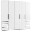 Drehtürenschrank Mit Laden B: 250 Cm Level, Weiß - Weiß, MODERN, Holzwerkstoff (250/236/58cm) - MID.YOU