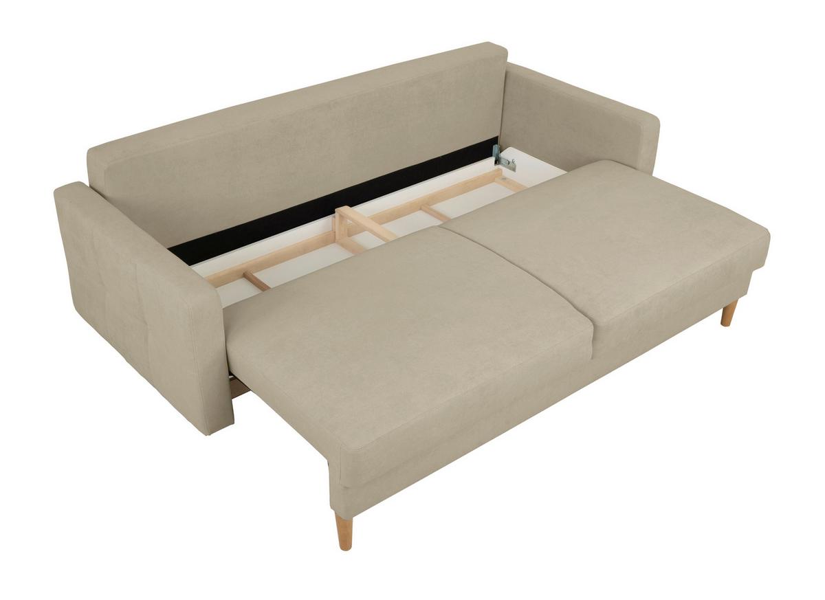 Schlafsofa Noret, Taupe B: 222 Cm - Taupe/Buchefarben, Design, Textil (222/93/99cm) - MID.YOU