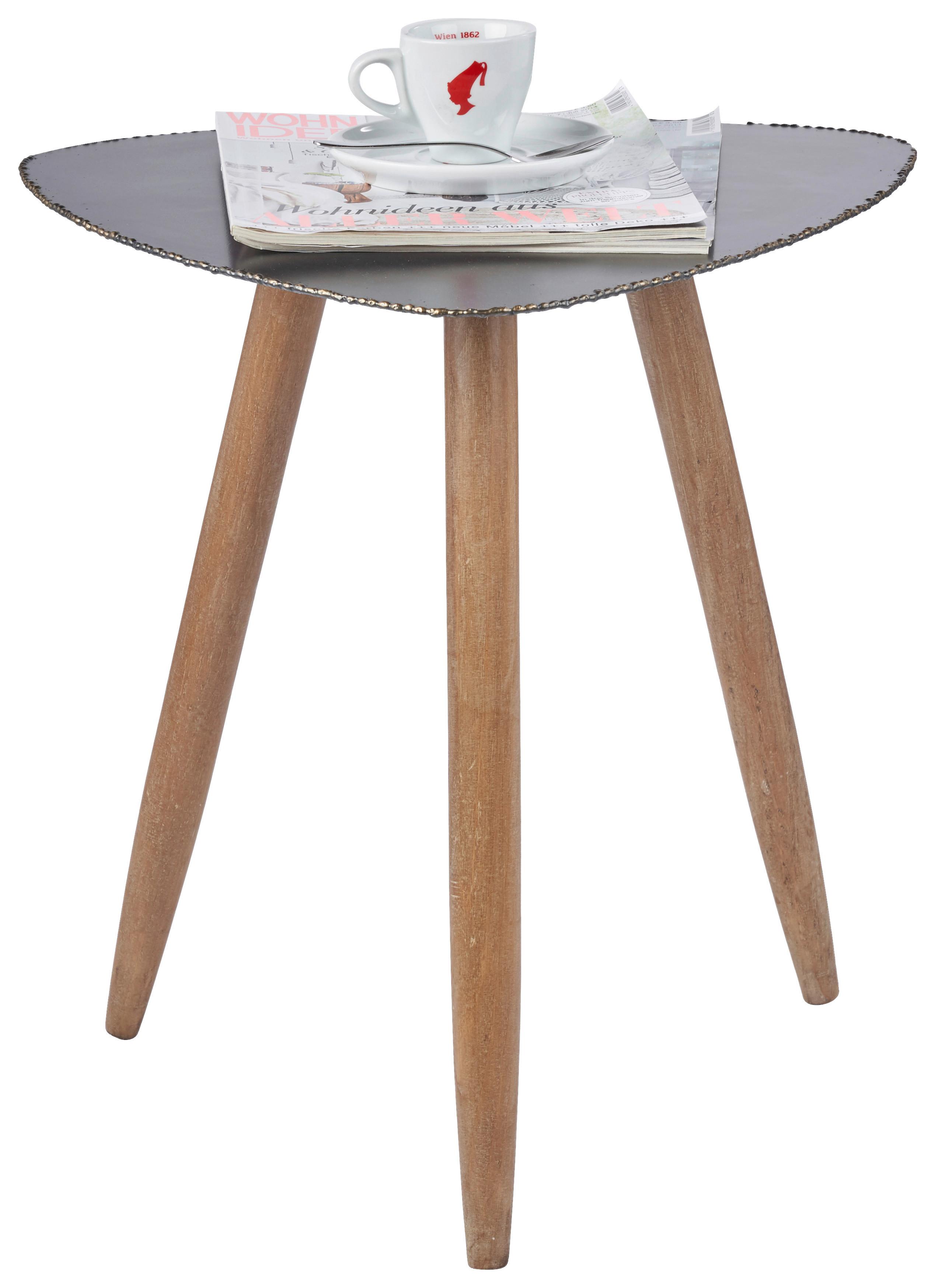 Coutisch aus Metall Rund Timo - Anthrazit/Braun, Basics, Holz/Metall (44/43/47cm)