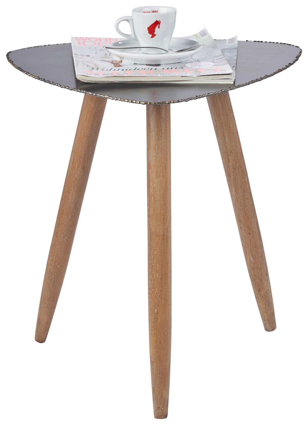 Coutisch aus Metall Rund Timo - Anthrazit/Braun, Basics, Holz/Metall (44/43/47cm)