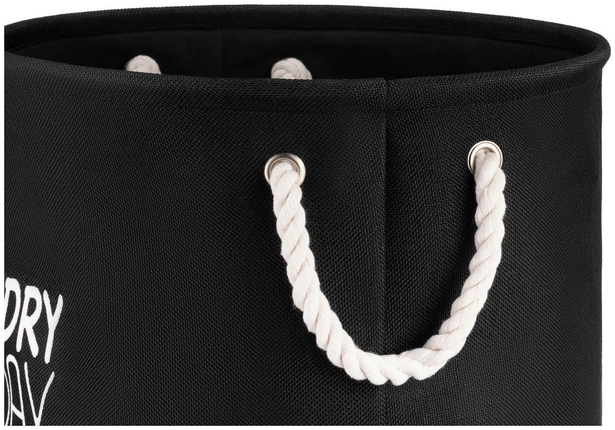 Wäschesammler Clemens - Schwarz, KONVENTIONELL, Textil (40/50cm) - Luca Bessoni