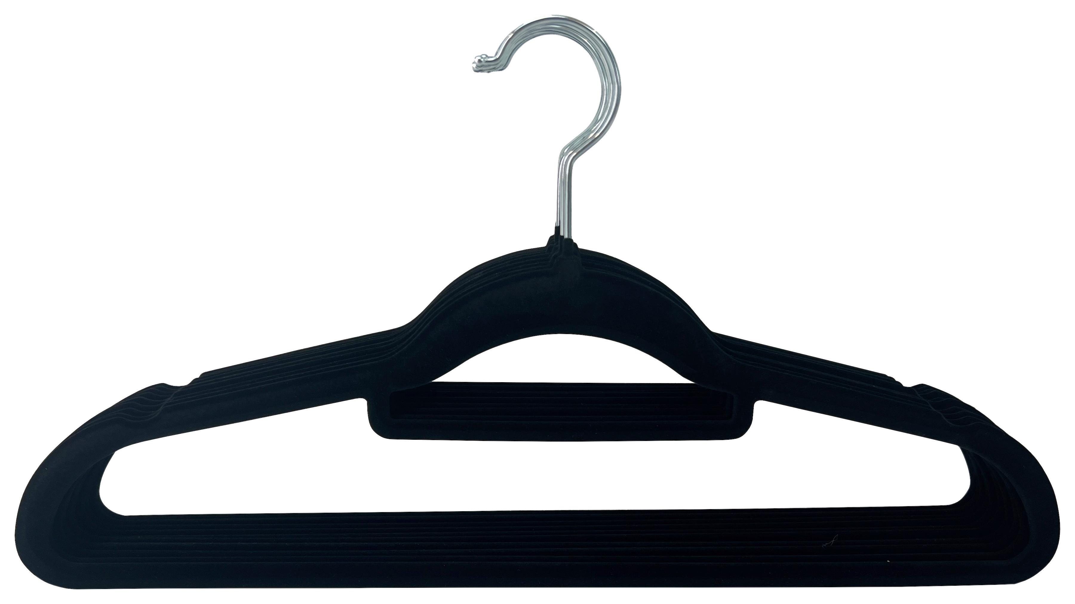 Sada vešiakov VELVET -TOP- -EXT- - čierna, Modern, kov/textil (45/23/0.5cm) - Mömax