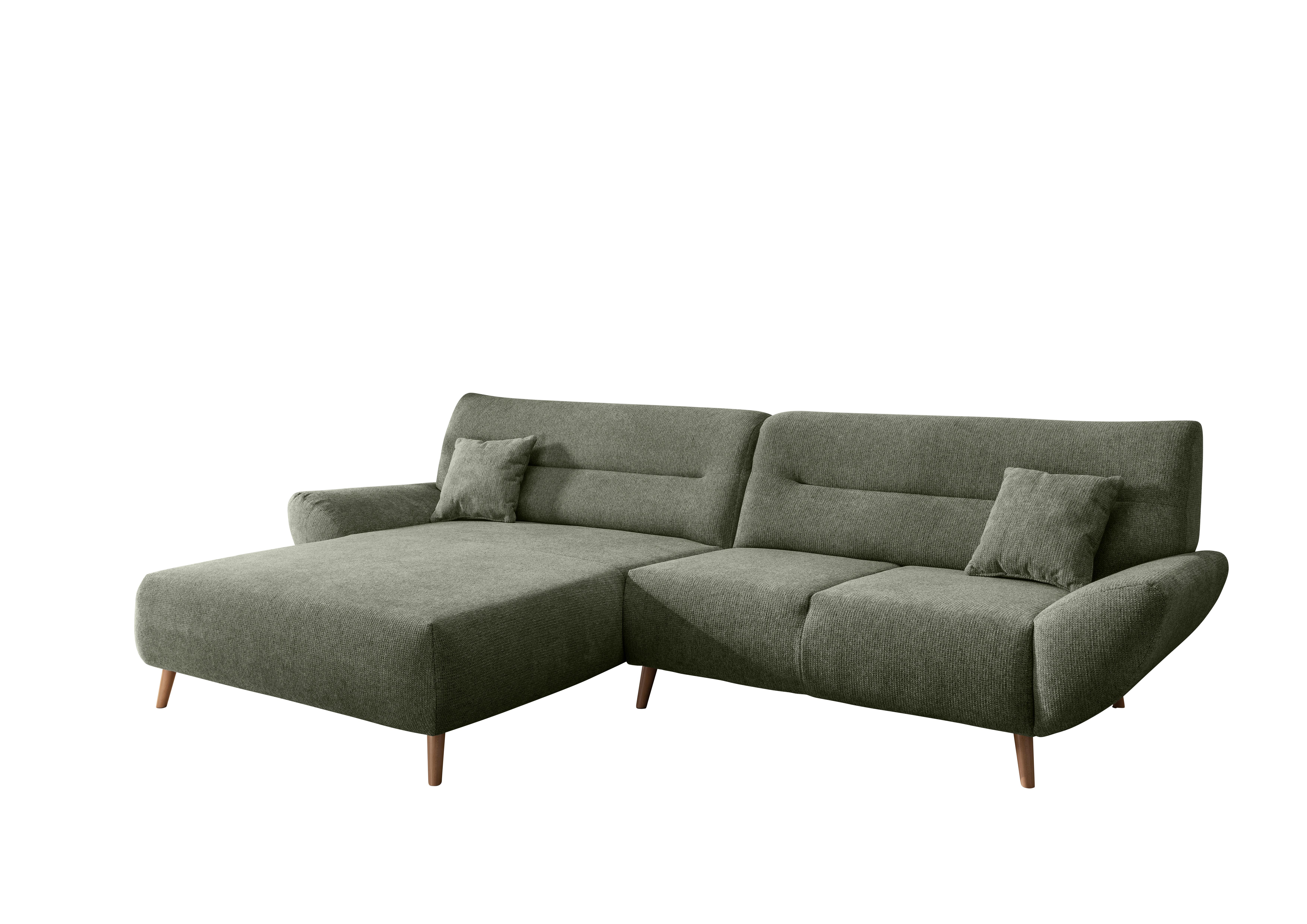 Ecksofa Chenille Dunkelgrün S: 166x290 cm - Wildeiche/Dunkelgrün, MODERN, Textil (166/290cm) - MID.YOU