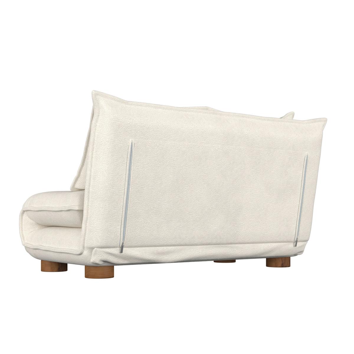 Rozkladacia pohovka BELLA, biela, max. 240 kg - biela/prírodná farba, Modern, kov/drevo (141/76/63cm) - Bessagi Home