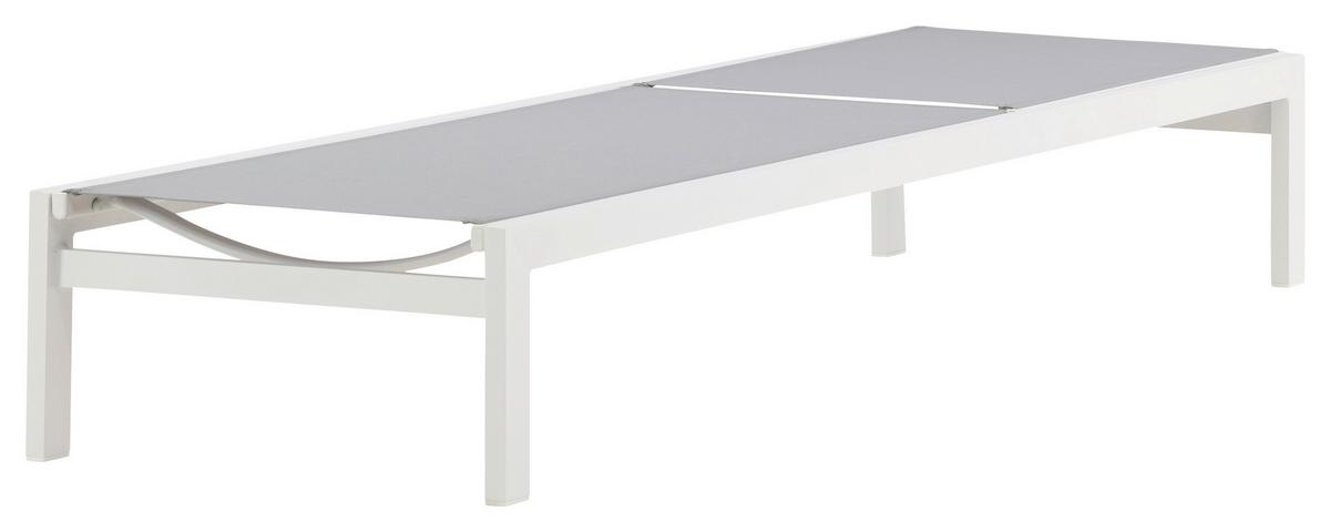 Sonnenliege Copacabana - Weiß/Grau, KONVENTIONELL, Metall (60/30/195cm) - Gardenson