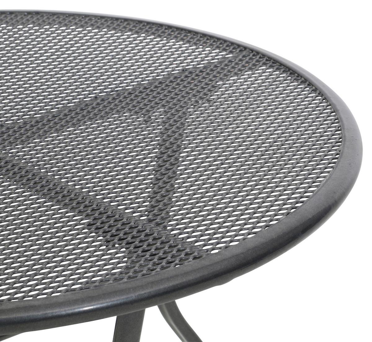 Gartentisch Toulouse Stahl Ø 80 cm - Grau, Basics, Metall (80/80/74cm) - Gardenson