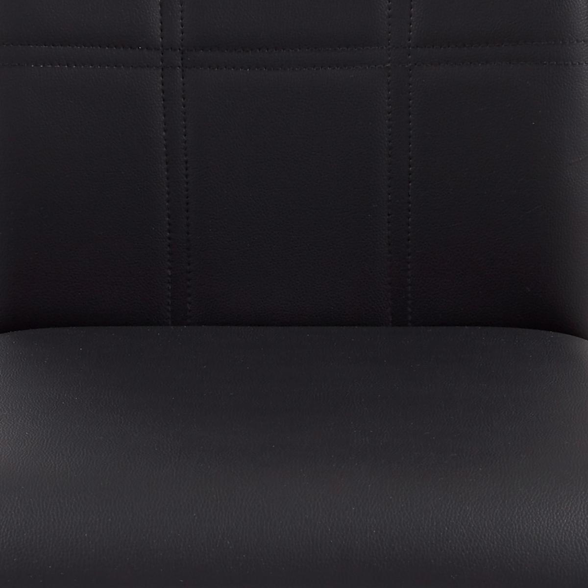 Esszimmerstuhl Mandy Lederlook Schwarz Gepolstert - Chromfarben/Schwarz, KONVENTIONELL, Textil/Metall