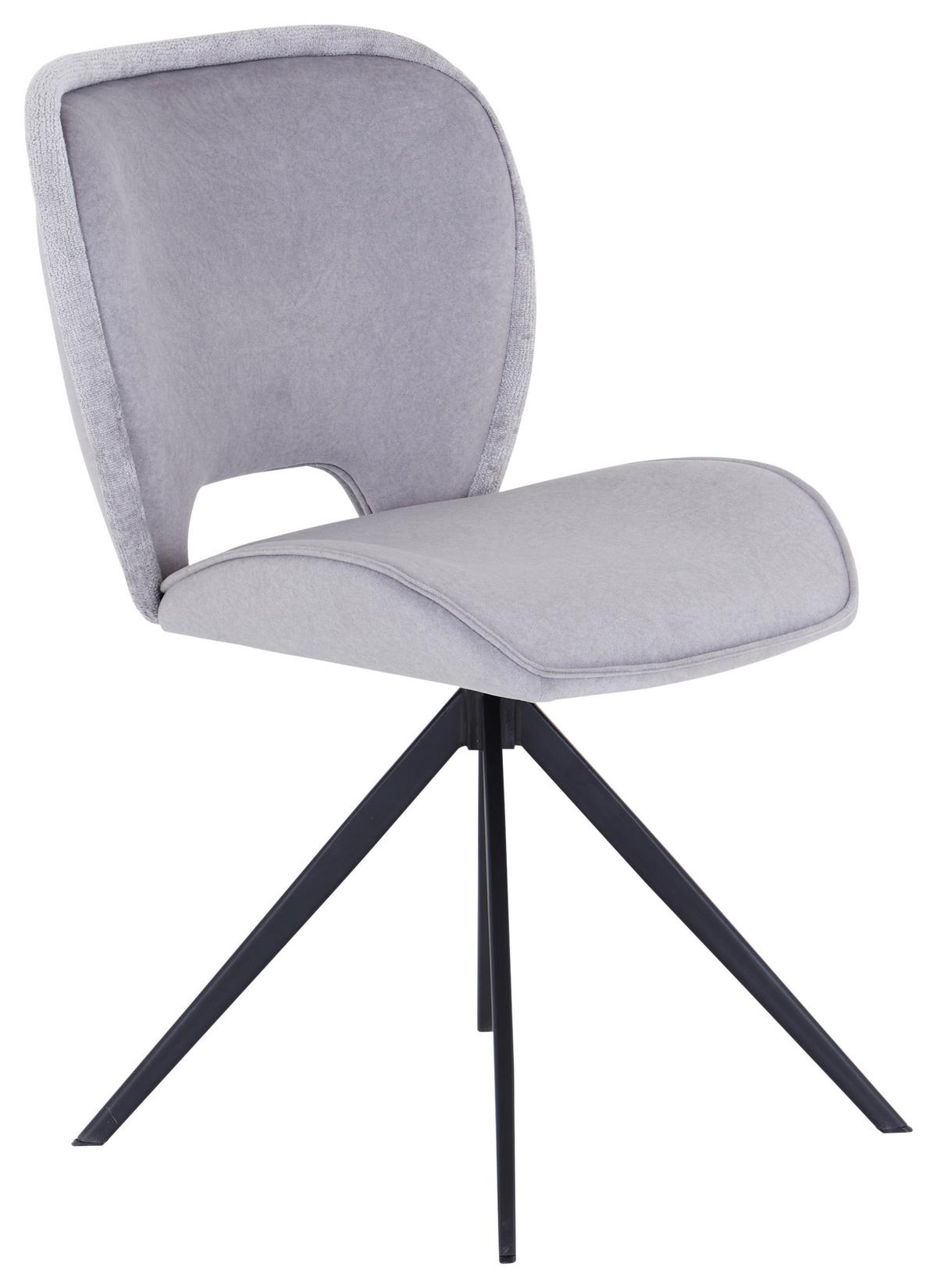 Stuhl Dale - Schwarz/Grau, MODERN, Holz/Textil (60/82.5/49.5cm) - Livetastic