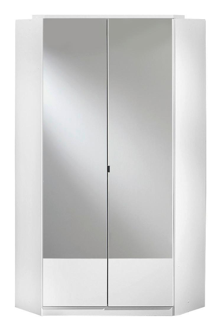 Eckschrank mit Spiegel 95cm Imago, Weiß - Weiß, KONVENTIONELL, Glas/Holzwerkstoff (95/199/95cm) - MID.YOU