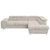 Ecksofa mit Schlaffunktion Cloud + Grau - Chromfarben/Grau, KONVENTIONELL, Textil (257/206cm) - Livetastic