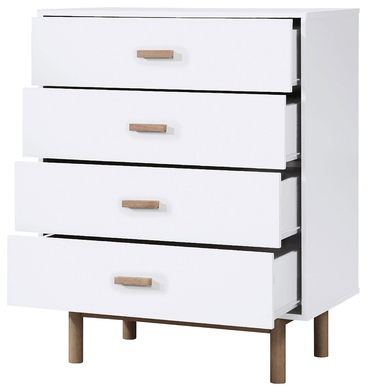 Kommode Melanie Weiß/Eichefarben 80 cm - Eichefarben/Weiß, Design, Holzwerkstoff (80/100/44cm) - MID.YOU