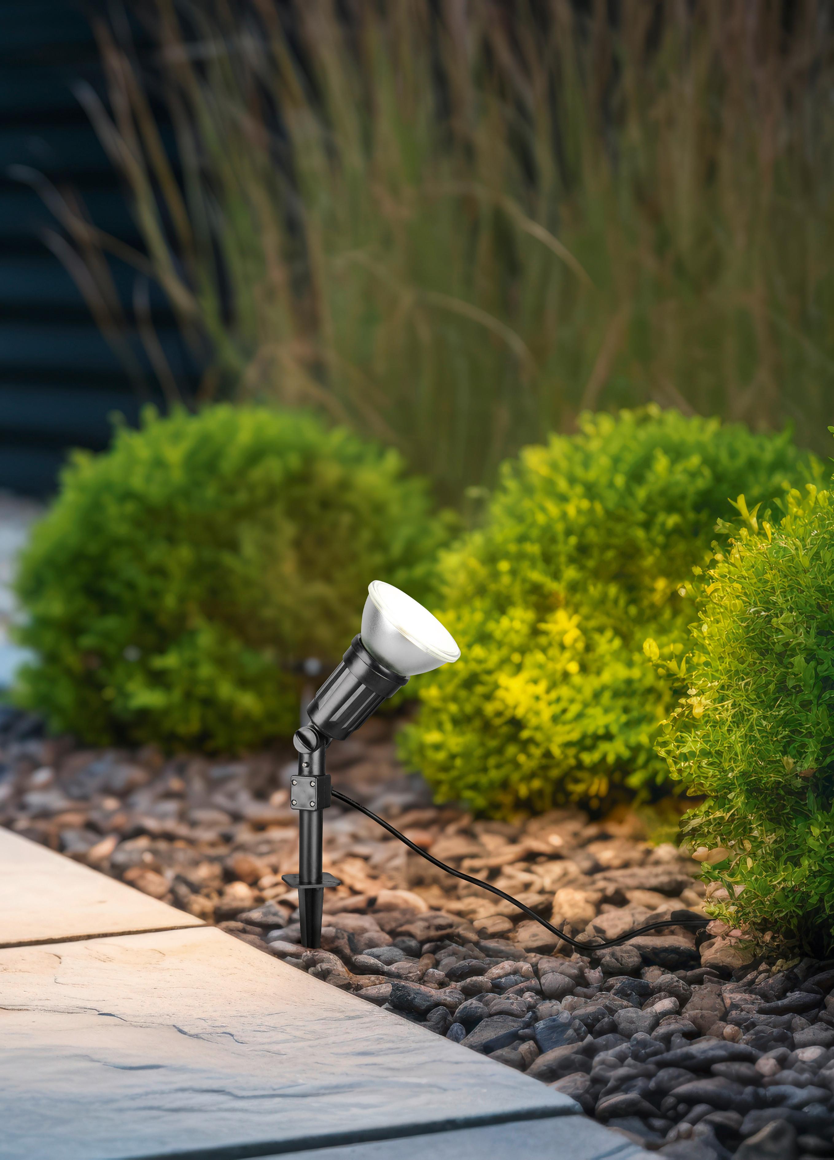 Außenleuchte Caceres Schwarz D: 12,5 cm - Schwarz, KONVENTIONELL, Kunststoff (12,5/51cm)