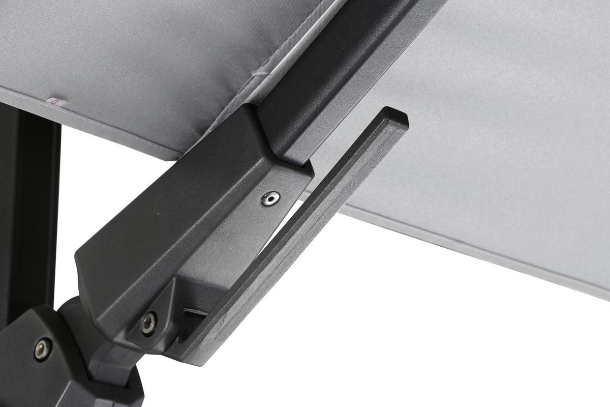 Ampelschirm Sunset N+ Ø 350 H: 252 Cm Anthrazit/grau - Anthrazit/Grau, KONVENTIONELL, Textil/Metall (350/350cm) - Siena Garden