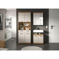 Badezimmer Scout Kaschmir/Naturfarben B: 134 cm - Kaschmir/Schwarz, MODERN, Glas/Holzwerkstoff (134cm) - MID.YOU