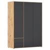 Drehtürenschrank Nabila Grau Eiche Artisan Dek. - Eiche Artisan/Grau, MODERN, Holzwerkstoff (140/194/53cm) - Rauch Möbel