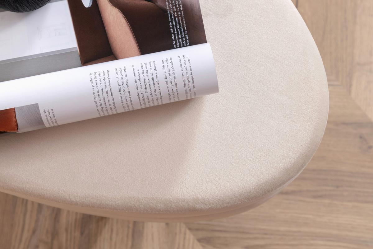 Hockerbank Otto - Weiß, Design, Textil/Metall (100/41/40cm) - Livetastic