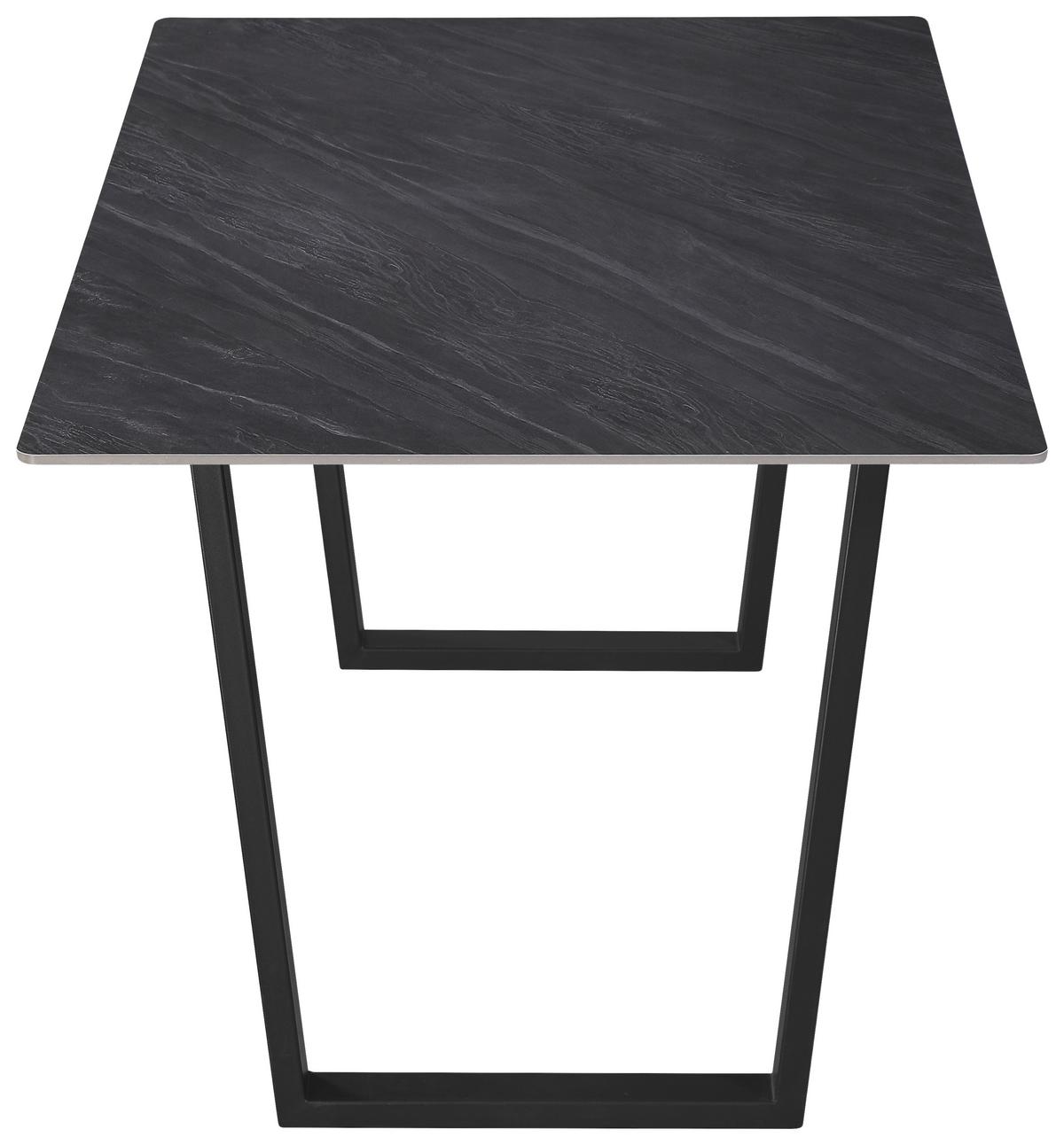 Tischgruppe Perth 5-Teilig Dunkelgrau, B: 140 cm - Dunkelgrau, KONVENTIONELL, Textil/Stein (140/48/76/89/90/62cm) - MID.YOU