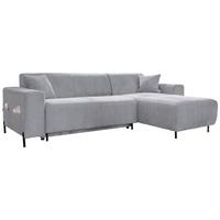 Ecksofa Cuddly Mia Hellgrau S: 260x165 cm - Hellgrau/Schwarz, Textil (260/165cm) - MID.YOU