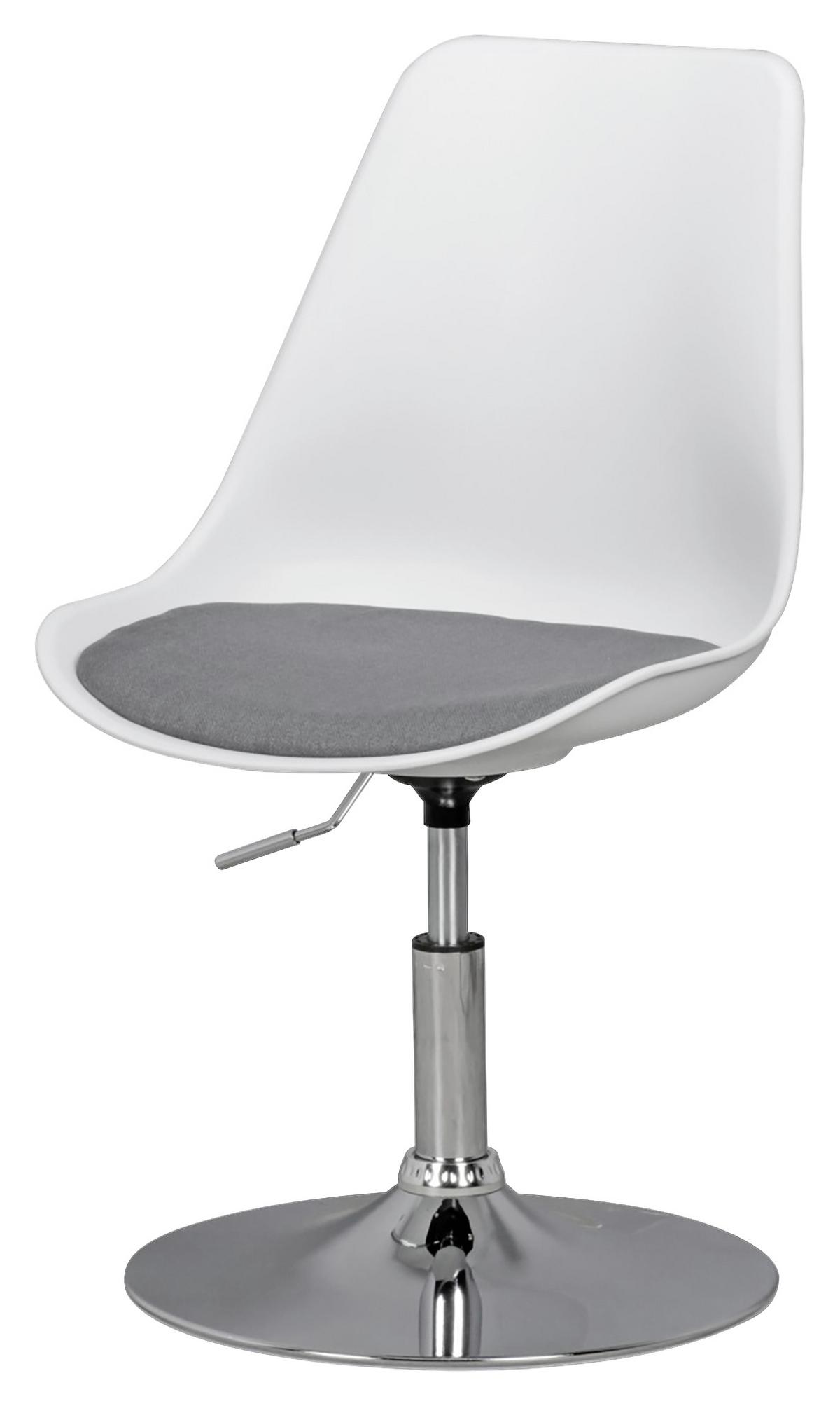 Otočná židle pro dítě korsika bílá/šedá - bílá/šedá, Moderní, kov/textil (46/88/46cm) - MID.YOU