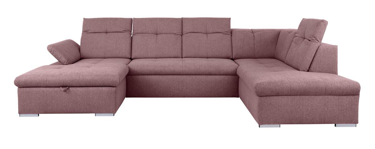 Wohnlandschaft Beere U: 173x328x215 Cm - Beere/Grau, Design, Textil (173/328/215cm) - MID.YOU