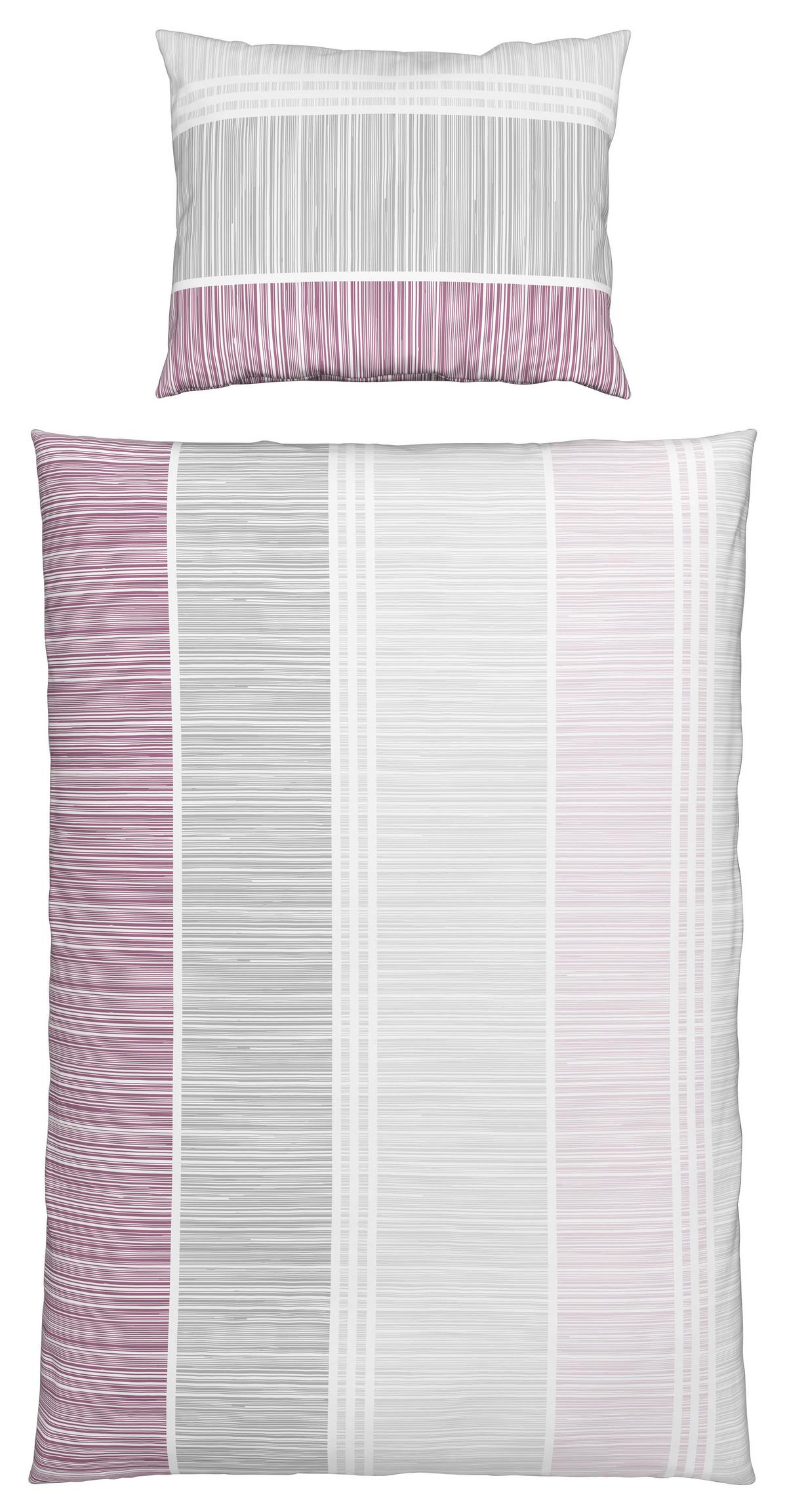 Renforce Bettwäsche 140x200 cm Ilvi Baumwolle Beere - Beere, KONVENTIONELL, Textil (140/200cm) - Ondega